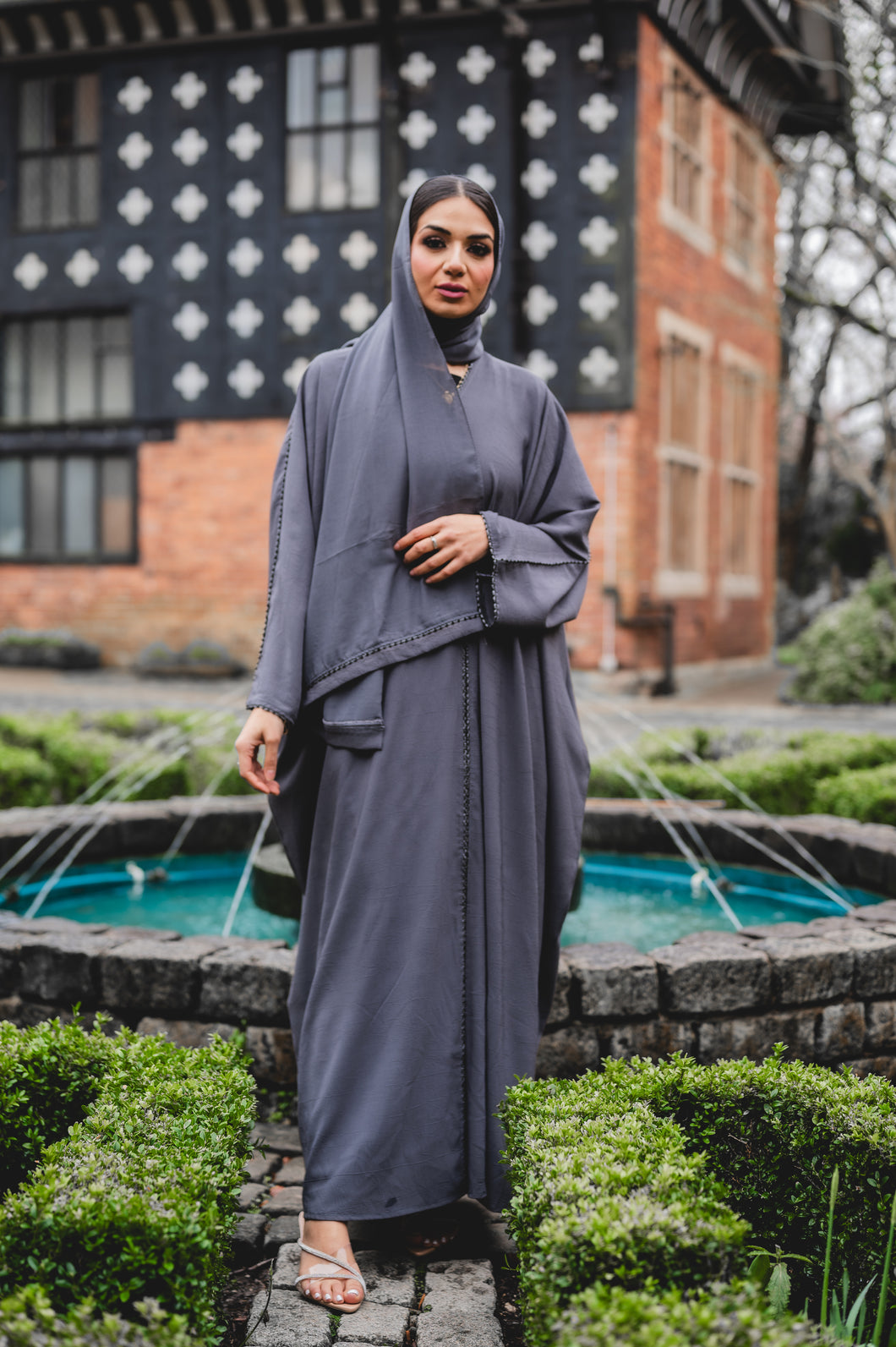 KUWAITI STYLE ABAYA | GREY |