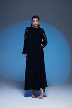 Load image into Gallery viewer, STRAIGHT ZIPPED ABAYA WITH EMBELLISHED SHOULDERS
