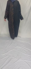 Load and play video in Gallery viewer, HALF AND HALF SUEDE OPEN ABAYA
