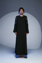 Load image into Gallery viewer, STRAIGHT ZIPPED ABAYA WITH EMBELLISHED SHOULDERS
