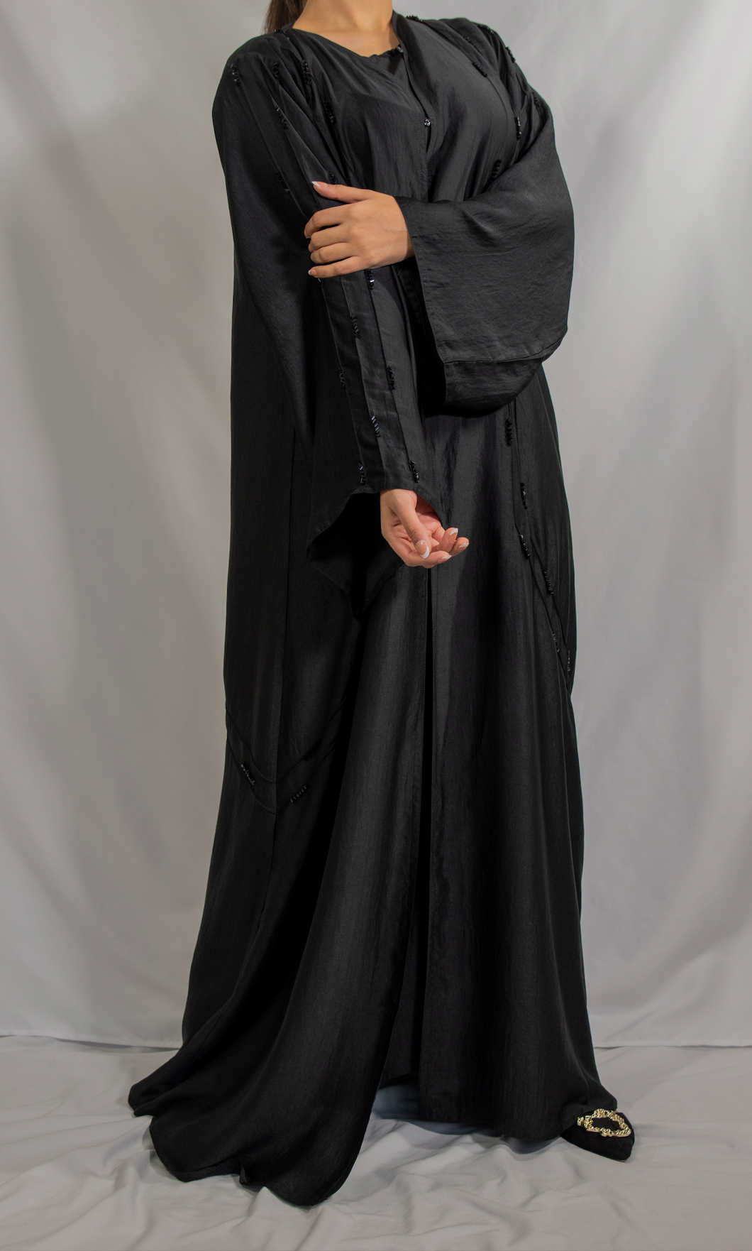 BAHRAINI TWO PIECE ABAYA | BLACK |