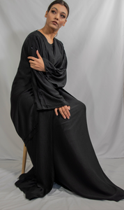 BAHRAINI TWO PIECE ABAYA | BLACK |