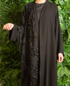 | CROCHET DETAIL OPEN ABAYA |