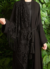 Load image into Gallery viewer, | CROCHET DETAIL OPEN ABAYA |
