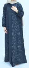 Load image into Gallery viewer, UNIQUE STITCHED DETAIL OPEN ABAYA
