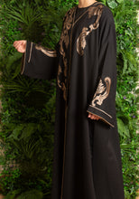 Load image into Gallery viewer, | STRAIGHT CUT ABAYA WITH GOLD EMBROIDERY |
