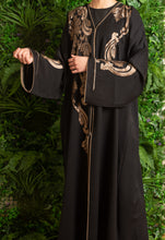 Load image into Gallery viewer, | STRAIGHT CUT ABAYA WITH GOLD EMBROIDERY |
