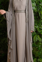 Load image into Gallery viewer, | GREY CHIFFON CAPE DRESS |
