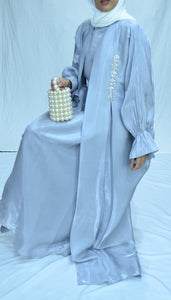 EMBELLISHED ORGANZA 3 PIECE ABAYA | ICE BLUE |