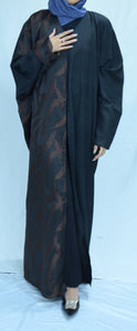 HALF AND HALF SUEDE OPEN ABAYA